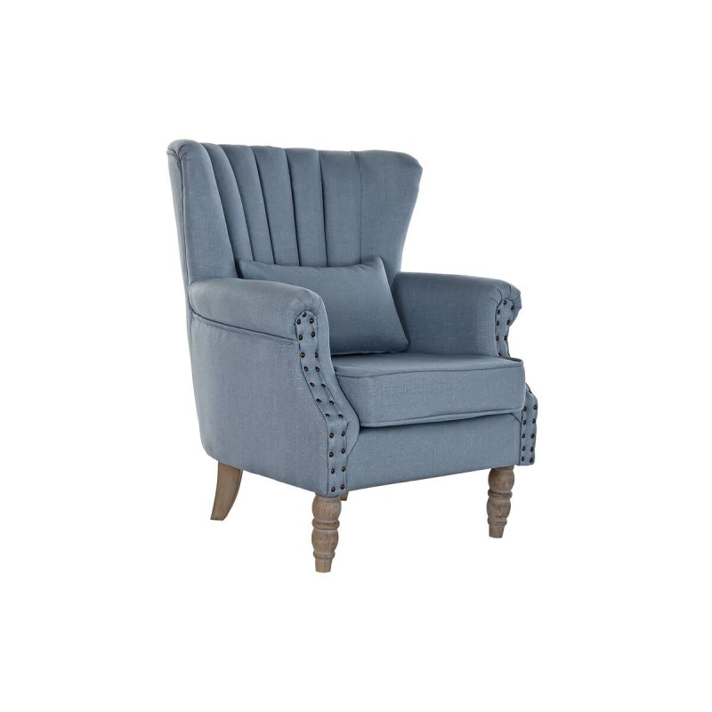 Fauteuil DKD Home Decor Bois d'hévéa Bleu ciel (74 x 75 x 87 cm) - Acheter à 283,63 € seulement chez Collector's Boutique