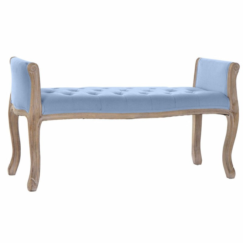 Banquette DKD Home Decor   Bleu Marron Lin Bois d'hévéa (109 x 39 x 60 cm) - Acheter à 156,29 € seulement chez Collector's Bouti