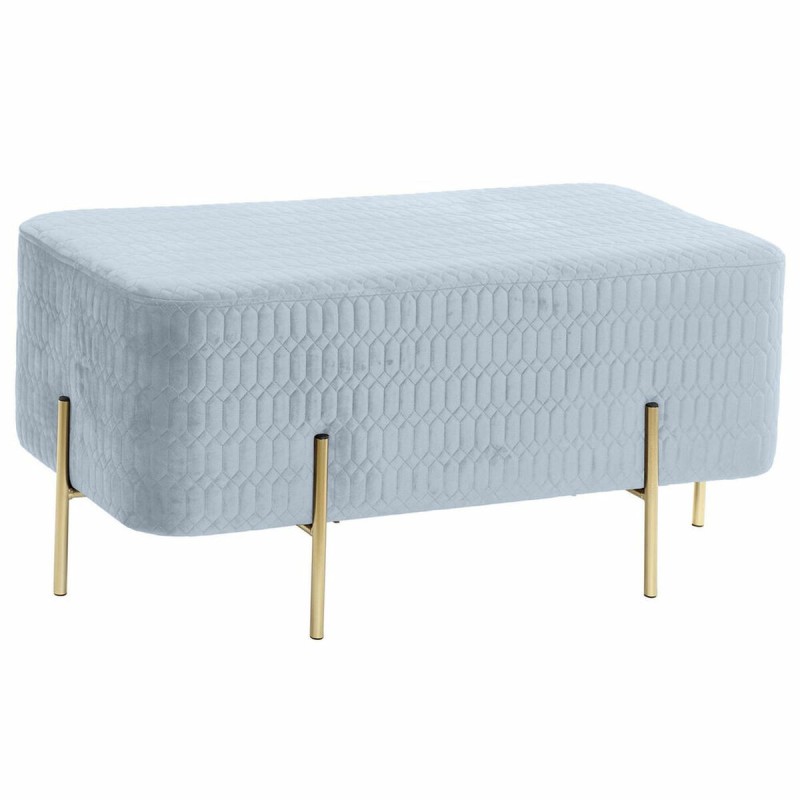 Banquette DKD Home Decor   Doré Métal Polyester Bleu ciel Éponge (91 x 46,5 x 42 cm) - Acheter à 139,15 € seulement chez Collect