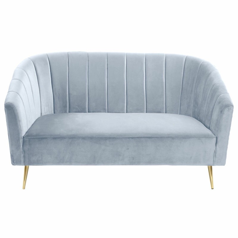 Canapé DKD Home Decor Métal Polyester Bleu ciel Éponge Bois MDF (140 x 77 x 81 cm) - Acheter à 371,00 € seulement chez Collector