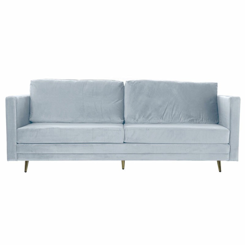 Canapé DKD Home Decor Doré Métal Polyester Bleu ciel (210 x 78 x 85 cm) - Acheter à 453,34 € seulement chez Collector's Boutique