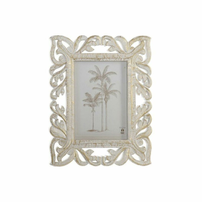 Cadre photo DKD Home Decor Verre Doré Blanc Indien Bois MDF (26,5 x 2 x 31,5 cm) - Acheter à 9,85 € seulement chez Collector's B