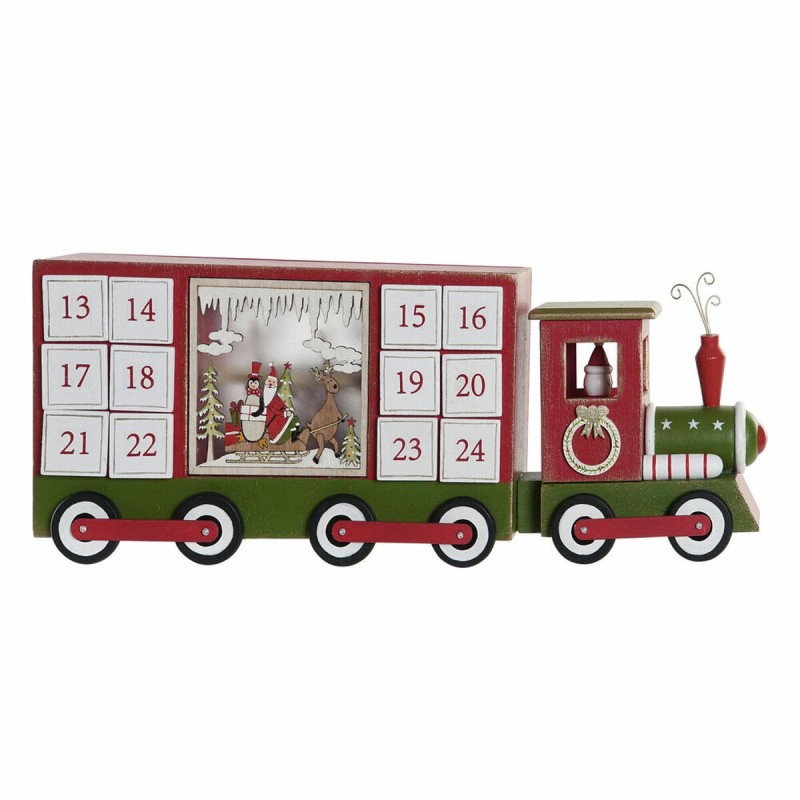 Calendrier de l’Avent DKD Home Decor Bois Train (43 x 9.5 x 17 cm) - Acheter à 41,22 € seulement chez Collector's Boutique