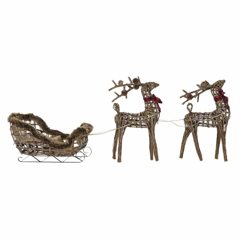 Décorations de Noël DKD Home Decor Renne Métal osier (3 pcs) (30 x 60 x 34 cm) (40 x 14 x 62 cm) - Acheter à 112,79 € seulement 