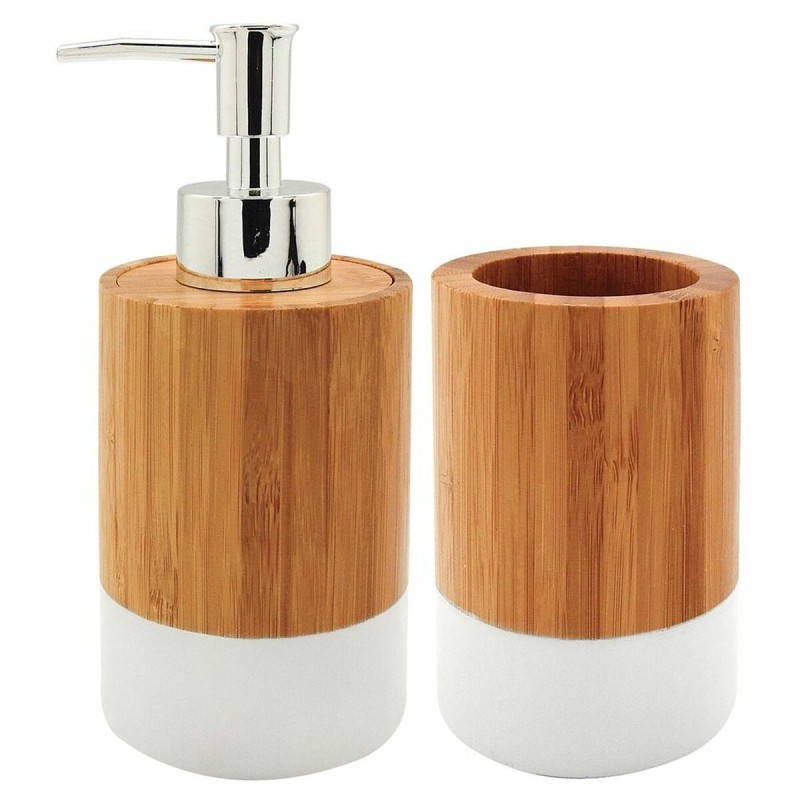 Ensemble de Bain DKD Home Decor Bambou (6.8 x 6.8 x 17 cm) (2 pcs) - Acheter à 14,90 € seulement chez Collector's Boutique