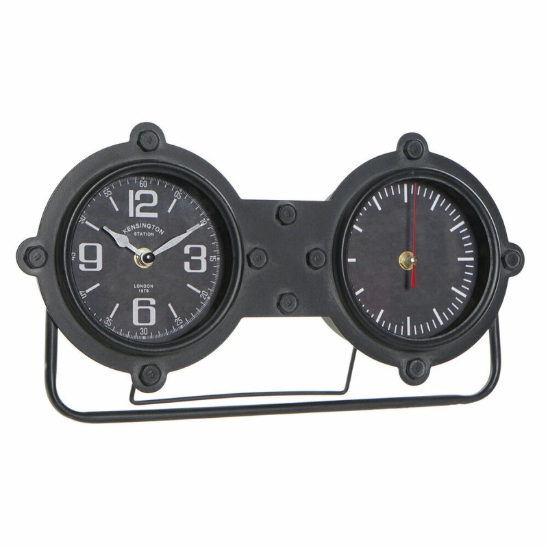 Horloge de table DKD Home Decor Verre Noir Doré Fer (38 x 7 x 20 cm) - Acheter à 29,47 € seulement chez Collector's Boutique