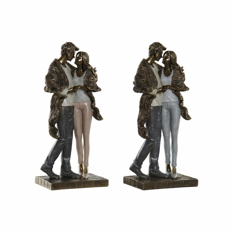 Figurine Décorative DKD Home Decor Cuivre Résine Moderne Couple (11,5 x 8,5 x 26 cm) (2 Unités) - Acheter à 34,98 € seulement ch