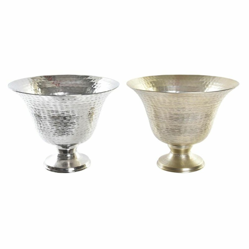 Vase DKD Home Decor Doré Verre Champagne Argenté Aluminium Moderne (2 Unités) (30 x 30 x 23 cm) - Acheter à 56,35 € seulement ch