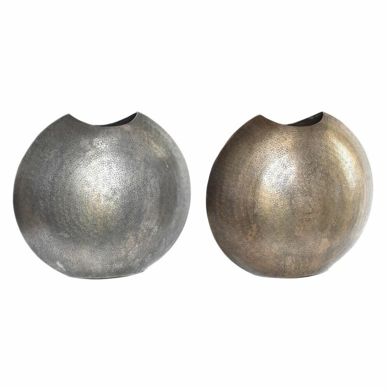 Vase DKD Home Decor Argenté Doré Aluminium (36 x 14 x 33 cm) (2 Unités) - Acheter à 84,30 € seulement chez Collector's Boutique