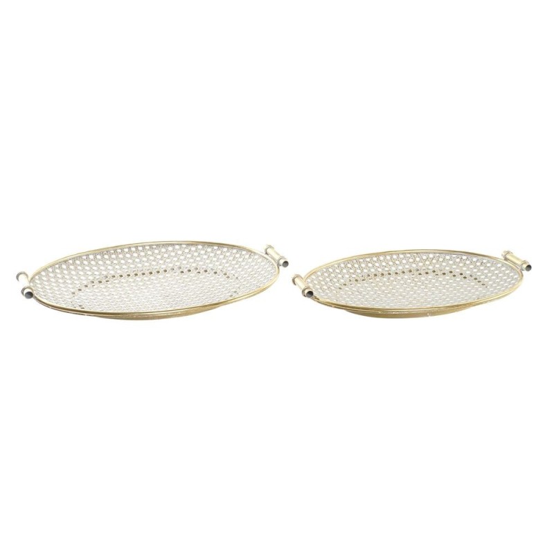 Centre de Table DKD Home Decor Doré Métal Arabe (53 x 35 x 7 cm) (2 pcs) (2 Unités) - Acheter à 82,12 € seulement chez Collector