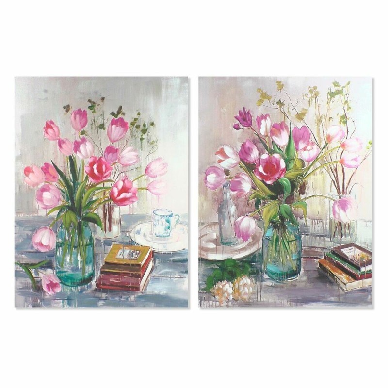 Cadre DKD Home Decor Vase Fleurs (90 x 2,5 x 120 cm) (2 Unités) - Acheter à 87,82 € seulement chez Collector's Boutique