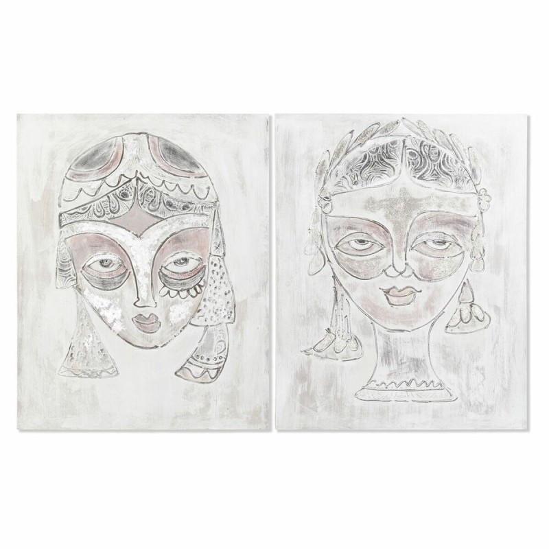 Cadre DKD Home Decor Visage Colonial (80 x 3,7 x 100 cm) (2 Unités) - Acheter à 119,15 € seulement chez Collector's Boutique