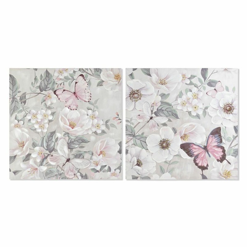 Cadre DKD Home Decor Fleurs (80 x 3 x 80 cm) (2 Unités) - Acheter à 65,16 € seulement chez Collector's Boutique