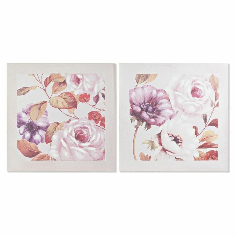 Cadre DKD Home Decor Roses (2 Unités) (70 x 3 x 70 cm) - Acheter à 56,22 € seulement chez Collector's Boutique