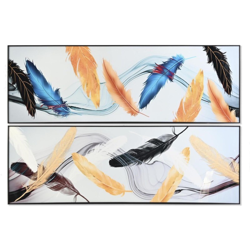 Cadre DKD Home Decor Plumes (180 x 3 x 60 cm) (2 Unités) - Acheter à 223,27 € seulement chez Collector's Boutique