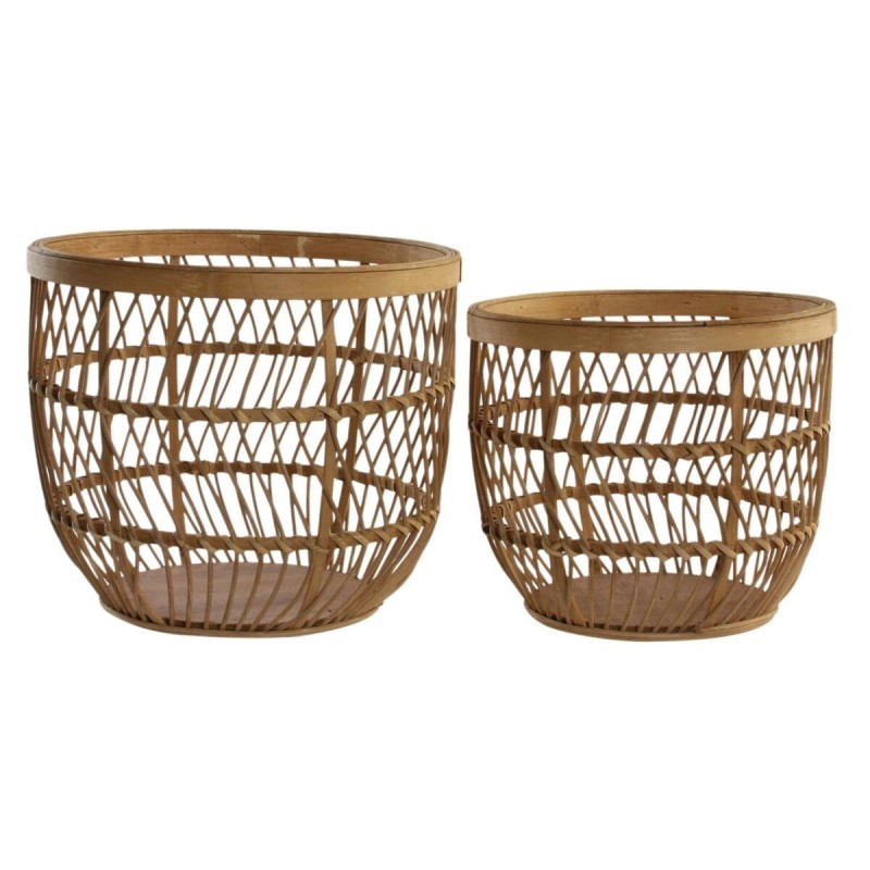 Set de basket DKD Home Decor Bambou Tropical (34,5 x 34,5 x 30 cm) - Acheter à 56,58 € seulement chez Collector's Boutique