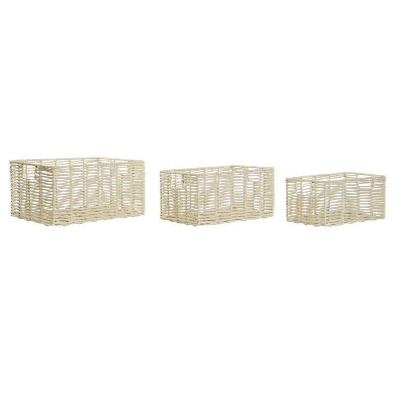 Set de basket DKD Home Decor Corde (40 x 30 x 20 cm) - Acheter à 41,54 € seulement chez Collector's Boutique