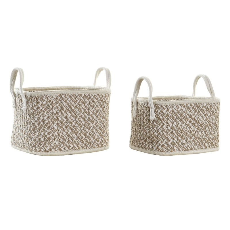 Set de basket DKD Home Decor Coton Jute (26 x 26 x 19 cm) - Acheter à 39,62 € seulement chez Collector's Boutique