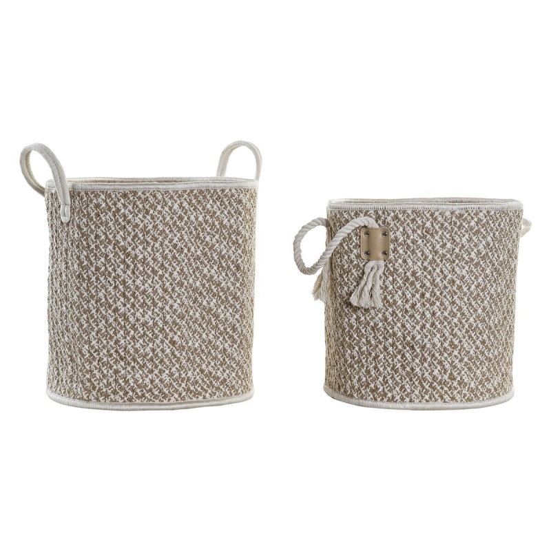 Set de basket DKD Home Decor Coton Jute (35 x 35 x 36 cm) - Acheter à 65,05 € seulement chez Collector's Boutique