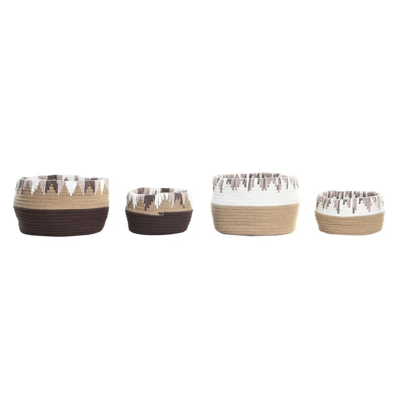 Set de basket DKD Home Decor Coton Fibre naturelle (2 Unités) (27 x 27 x 17 cm) - Acheter à 41,52 € seulement chez Collector's B