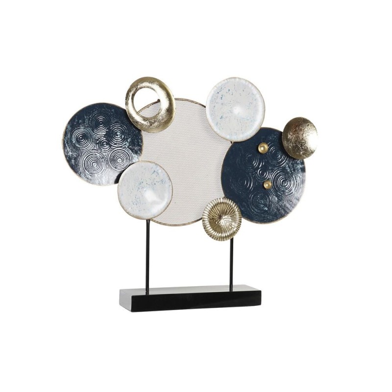 Figurine Décorative DKD Home Decor Bleu Doré Métal Blanc Cercles (62 x 8,3 x 53,3 cm) - Acheter à 39,82 € seulement chez Collect