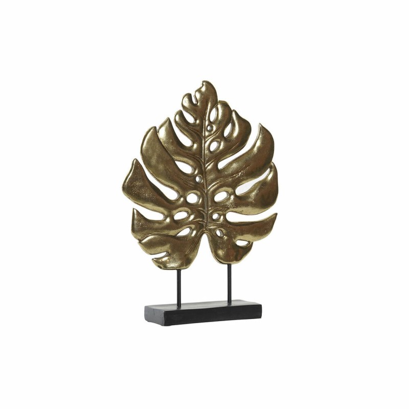 Figurine Décorative DKD Home Decor Noir Doré Métal Résine Feuille d'une plante (25,5 x 6 x 34 cm) - Acheter à 24,58 € seulement 