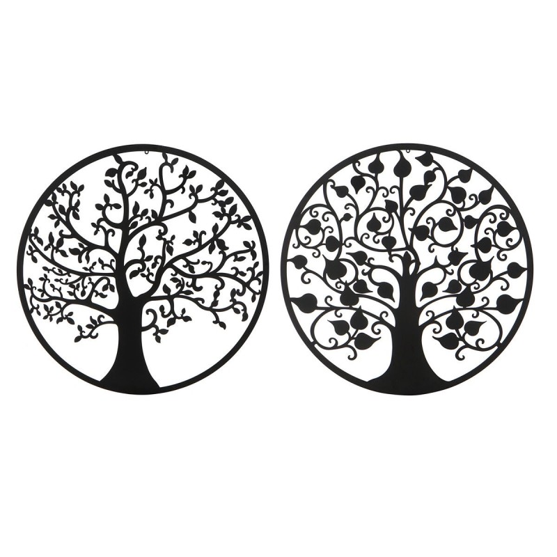 Décoration murale DKD Home Decor Noir Arbre Métal Indien (100 x 1 x 100 cm) (2 Unités) - Acheter à 90,32 € seulement chez Collec