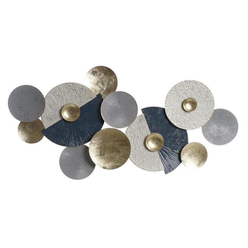 Décoration murale DKD Home Decor Bleu Doré Métal Blanc Cercles (135,3 x 5 x 68,6 cm) - Acheter à 84,40 € seulement chez Collecto