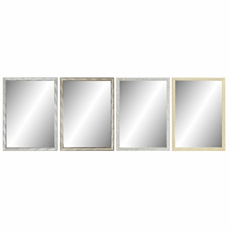 Miroir mural DKD Home Decor Verre Naturel Gris Marron Gris foncé PS 4 Unités Feuille d'une plante (56 x 2 x 76 cm) - Acheter à 7