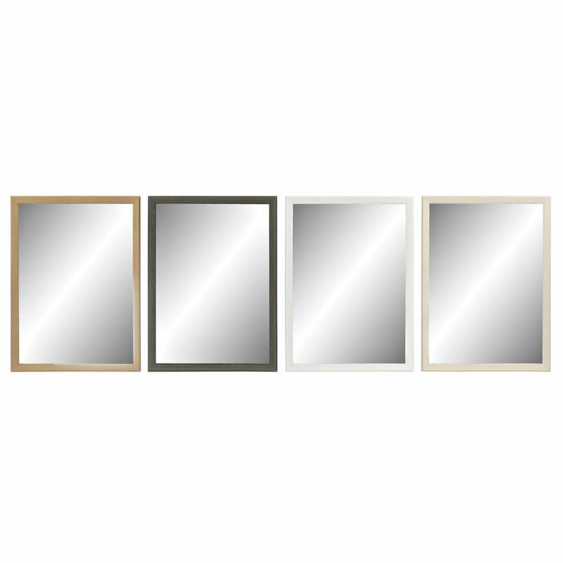 Miroir mural DKD Home Decor Verre Naturel Gris Marron Blanc PS 4 Unités (56 x 2 x 76 cm) - Acheter à 77,80 € seulement chez Coll