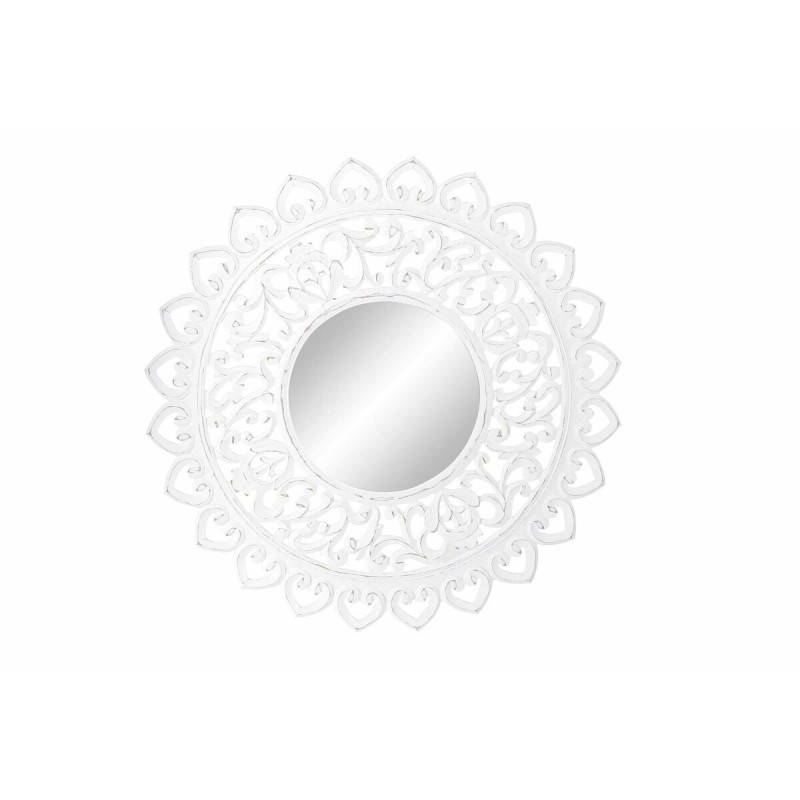 Miroir mural DKD Home Decor Verre Blanc Mandala Bois MDF Décapé (90 x 2,5 x 90 cm) - Acheter à 87,60 € seulement chez Collector'