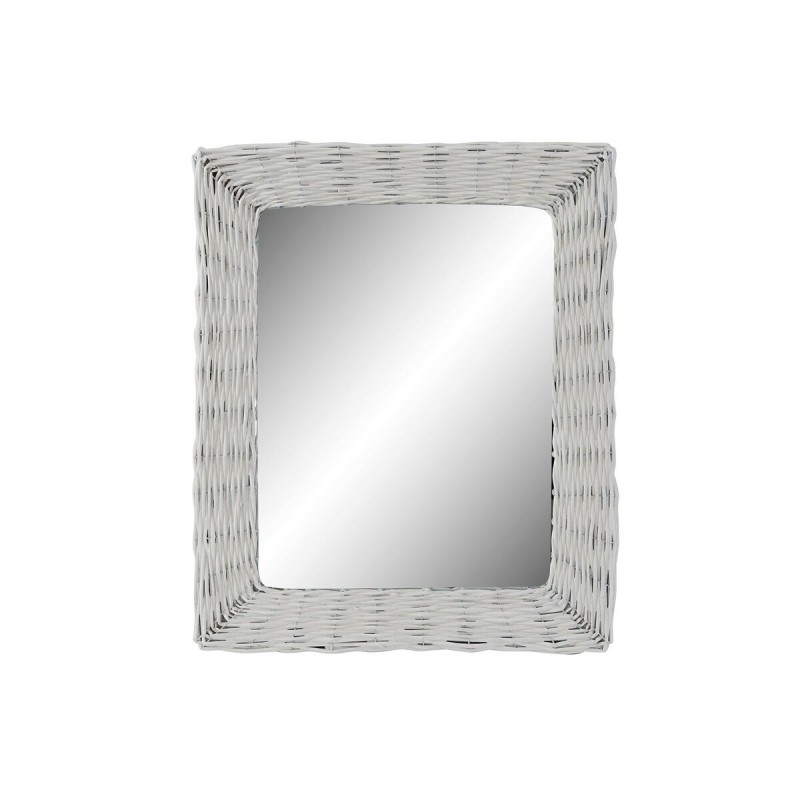 Miroir mural DKD Home Decor Verre MDF Blanc osier Cottage (53 x 63 x 4 cm) (53,5 x 4 x 62,5 cm) - Acheter à 40,68 € seulement ch