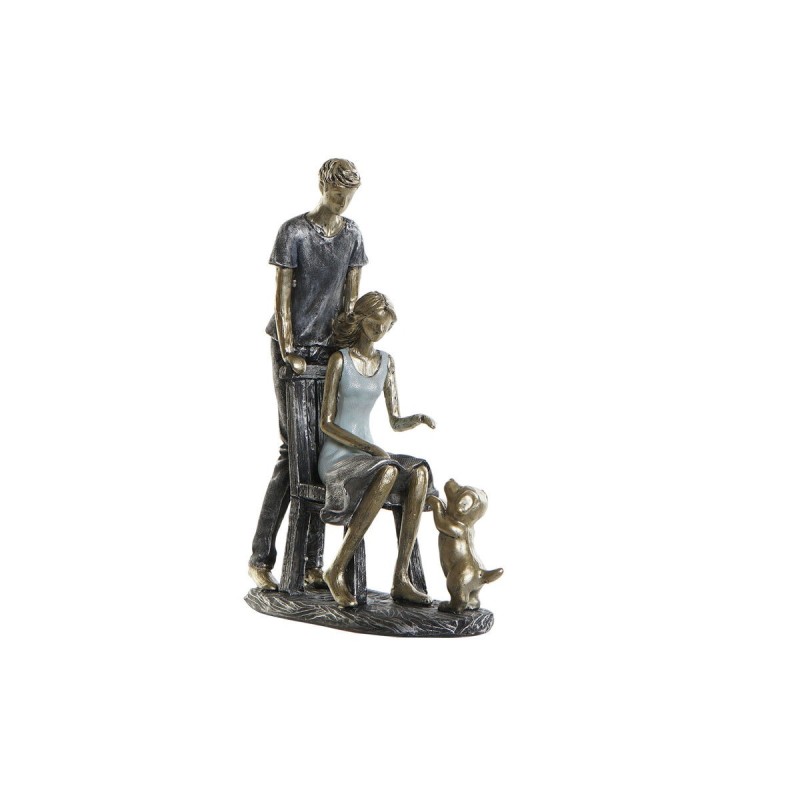 Figurine Décorative DKD Home Decor Bleu Doré Résine Moderne Couple (17,5 x 7,5 x 24,5 cm) - Acheter à 21,38 € seulement chez Col