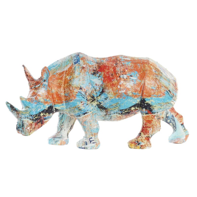 Figurine Décorative DKD Home Decor Résine Multicouleur Rhinocéros (34 x 12,5 x 16,5 cm) - Acheter à 30,40 € seulement chez Colle