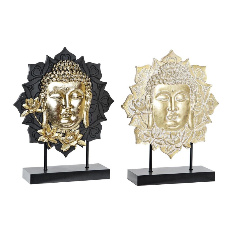 Figurine Décorative DKD Home Decor Noir Doré Buda MDF Résine (27 x 8 x 33,5 cm) (2 Unités) - Acheter à 41,52 € seulement chez Co