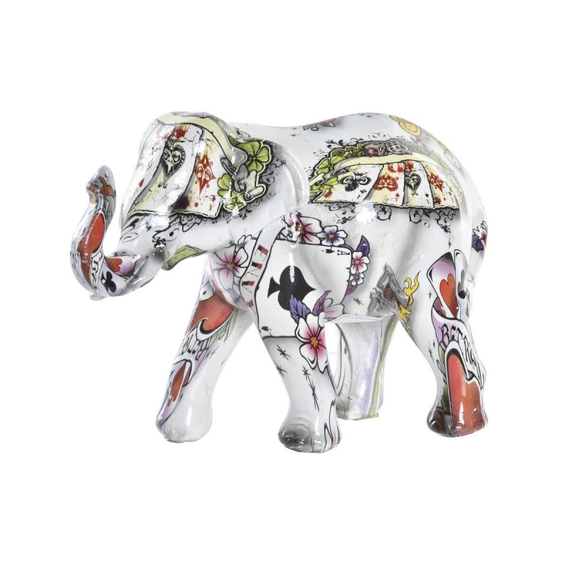 Figurine Décorative DKD Home Decor Eléphant Blanc Résine Multicouleur (11 x 5 x 9 cm) - Acheter à 8,06 € seulement chez Collecto