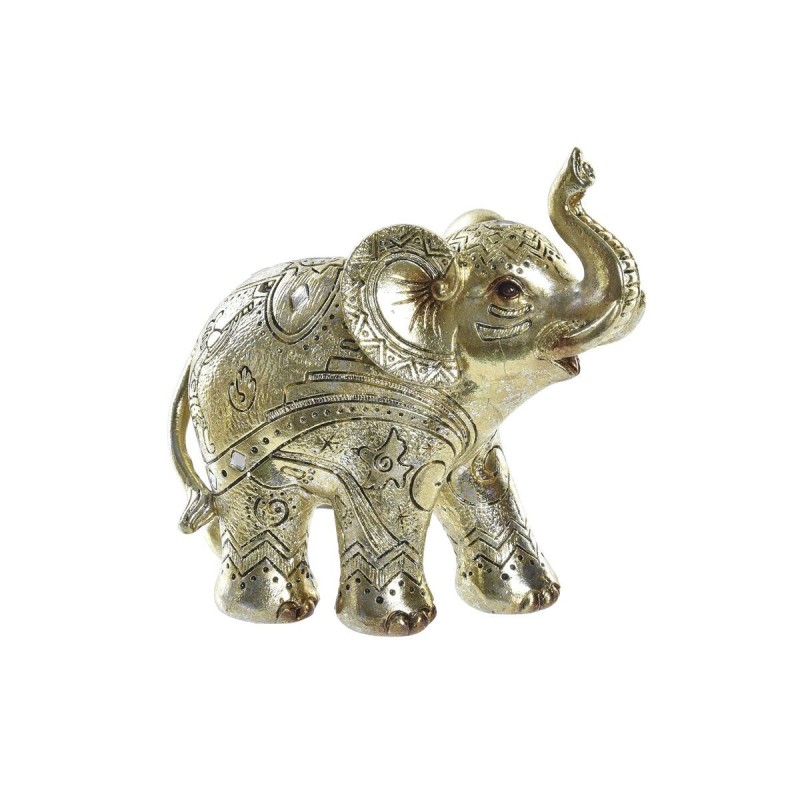 Figurine Décorative DKD Home Decor Eléphant Doré Résine (13 x 6 x 13 cm) - Acheter à 11,30 € seulement chez Collector's Boutique