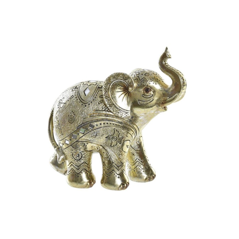 Figurine Décorative DKD Home Decor Eléphant Doré Résine (19 x 8 x 18 cm) - Acheter à 17,34 € seulement chez Collector's Boutique