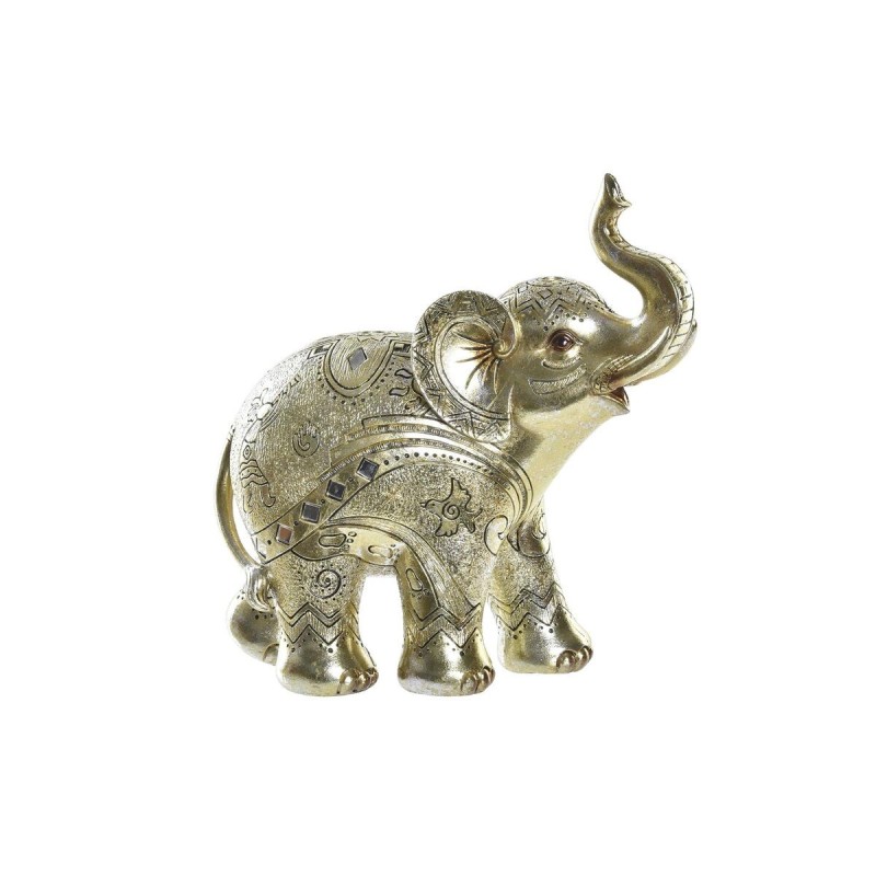 Figurine Décorative DKD Home Decor Eléphant Doré Résine (24 x 10 x 24 cm) - Acheter à 25,32 € seulement chez Collector's Boutiqu