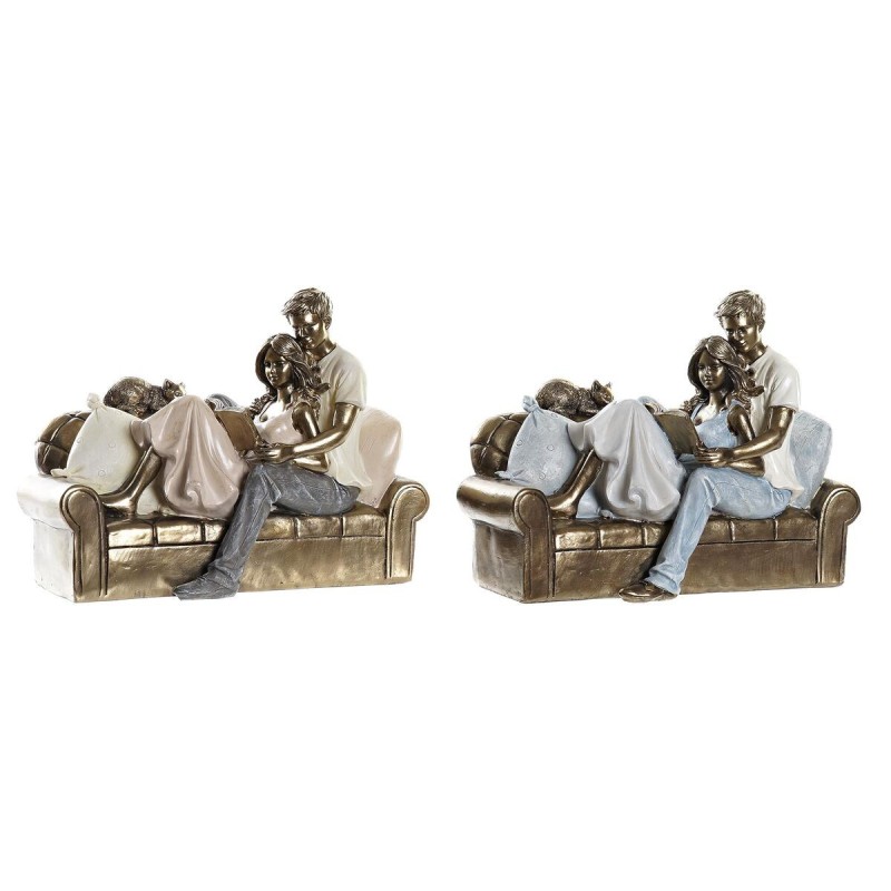 Figurine Décorative DKD Home Decor Doré Blanc Résine Moderne Couple (22 x 11 x 16,5 cm) (2 Unités) - Acheter à 47,52 € seulement