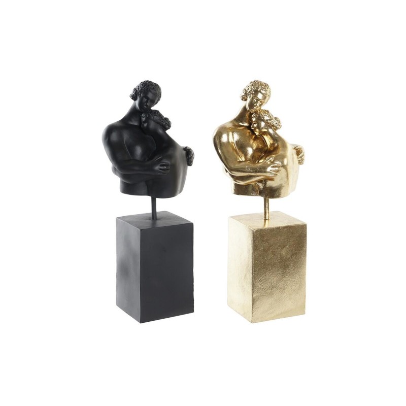 Figurine Décorative DKD Home Decor Couple Noir Doré Métal Résine (15,5 x 13,5 x 37,5 cm) (2 Unités) - Acheter à 50,68 € seulemen