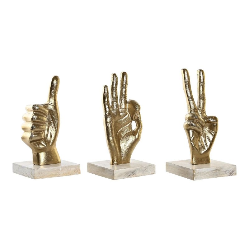 Figurine Décorative DKD Home Decor Bois Aluminium (10 x 10 x 20 cm) (3 Unités) - Acheter à 50,38 € seulement chez Collector's Bo