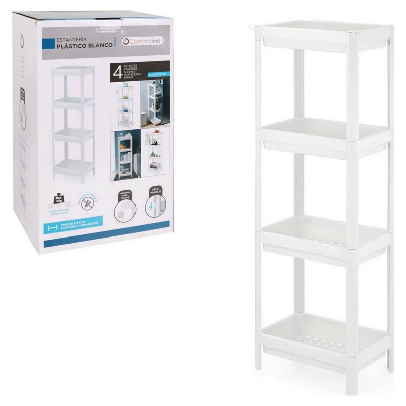 Etagère de salle de bains Confortime Blanc 4 Etagères (35,5 x 23 x 100 cm) - Acheter à 19,09 € seulement chez Collector's Boutiq