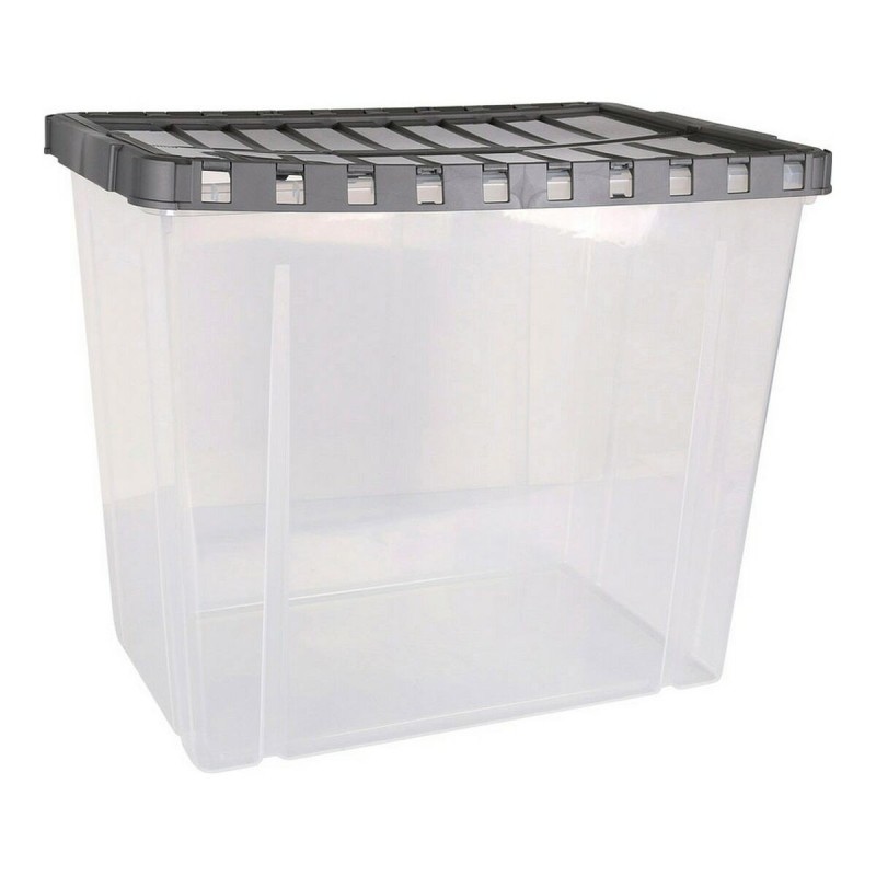 Boîte de rangement avec couvercle Double Transparent Anthracite (59 x 39,6 x 48,7 cm) (80 L) - Acheter à 22,52 € seulement chez 