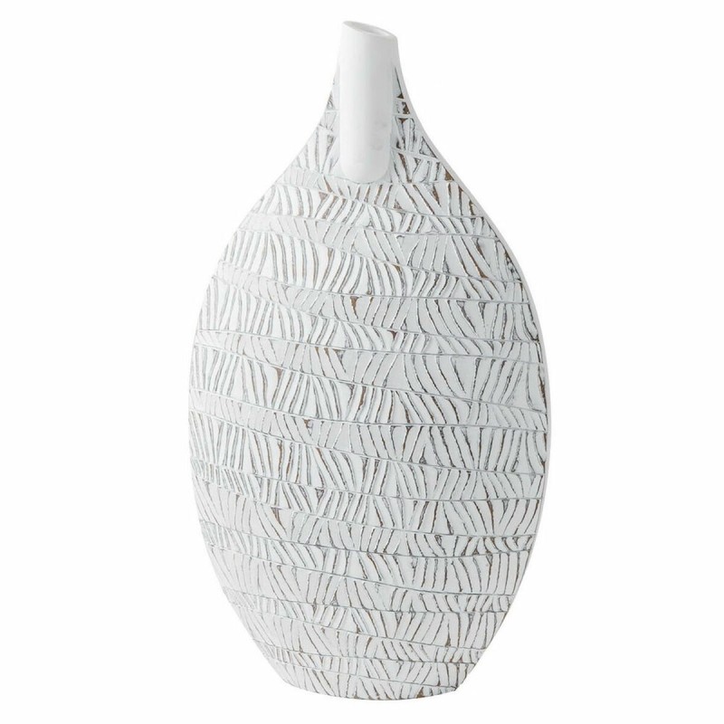 Vase DKD Home Decor Blanc Résine Moderne (32 x 13 x 57 cm) - Acheter à 54,16 € seulement chez Collector's Boutique