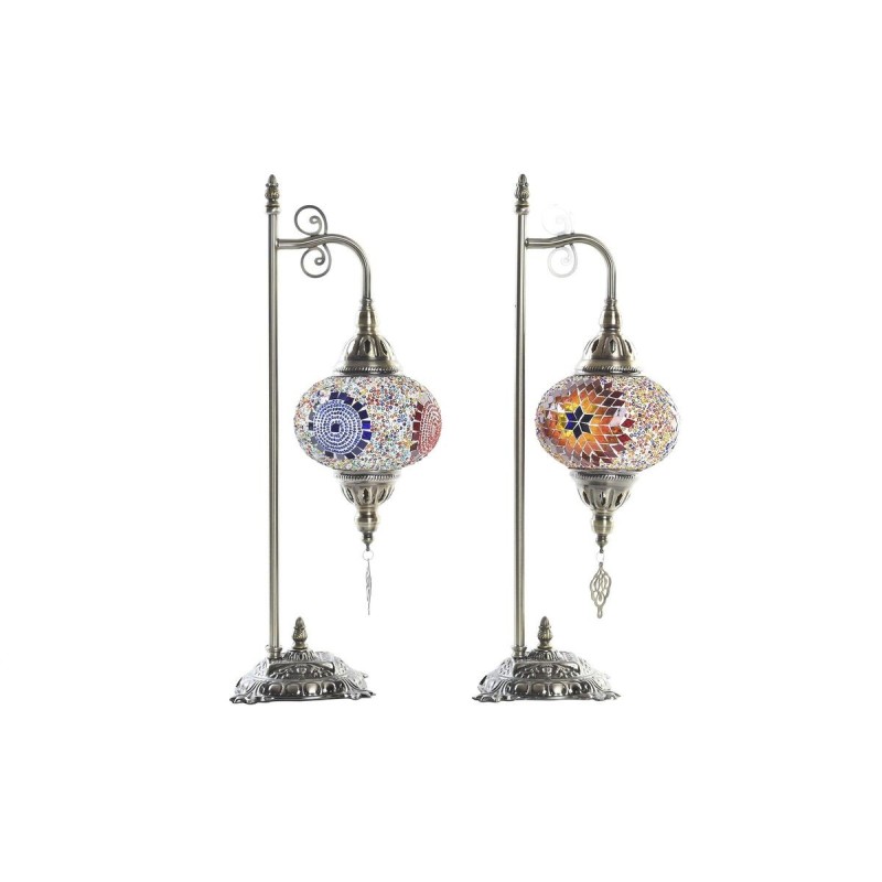 Lampe de bureau DKD Home Decor Mosaïque Argenté 220 V 50 W (23 x 15 x 53 cm) (2 Unités) - Acheter à 94,06 € seulement chez Colle