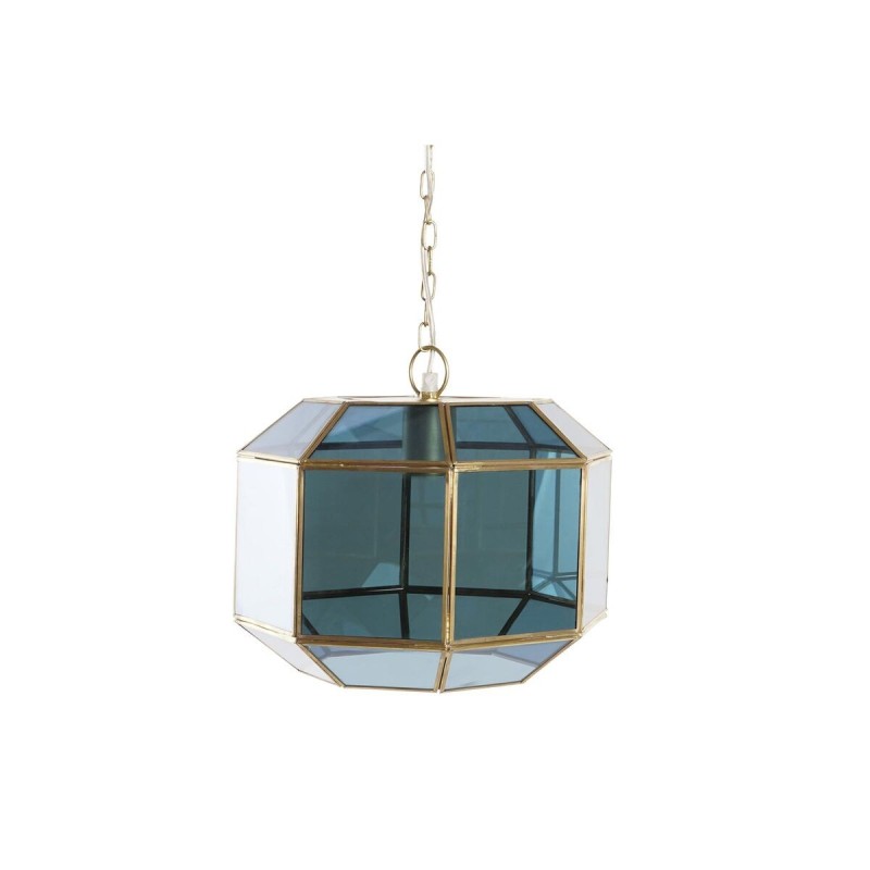 Suspension DKD Home Decor Verre Bleu Doré Laiton 50 W (29 x 31 x 23 cm) - Acheter à 56,14 € seulement chez Collector's Boutique