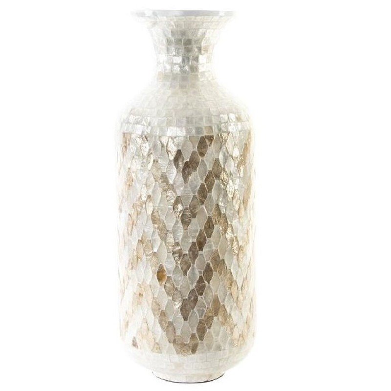 Vase DKD Home Decor Mosaïque Marron Nacre noire Marron Clair Bambou (25 x 25 x 65 cm) - Acheter à 58,88 € seulement chez Collect