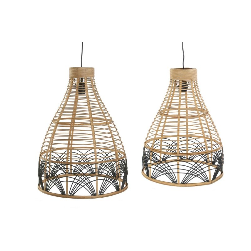 Suspension DKD Home Decor Bicolore Rotin 50 W (45 x 45 x 60 cm) - Acheter à 99,49 € seulement chez Collector's Boutique