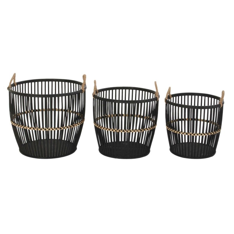 Set de basket DKD Home Decor Colonial Bambou (36 x 36 x 39 cm) - Acheter à 66,72 € seulement chez Collector's Boutique